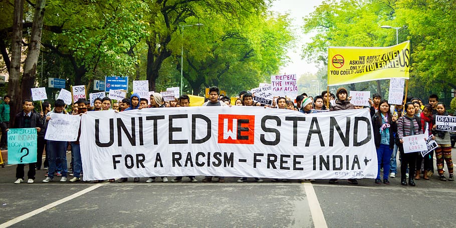protest, rally, india, protesters, justice, demand, united, racism, racial, violence