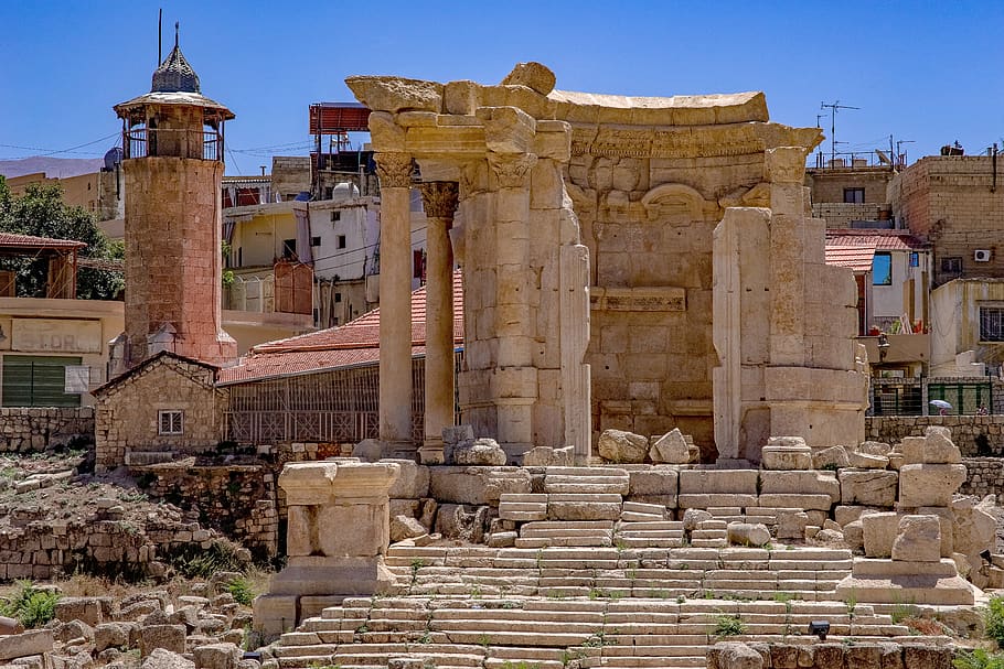 city, roman, temple, antique, antiquity, ruin, architecture, stone, baalbek, heliopolis