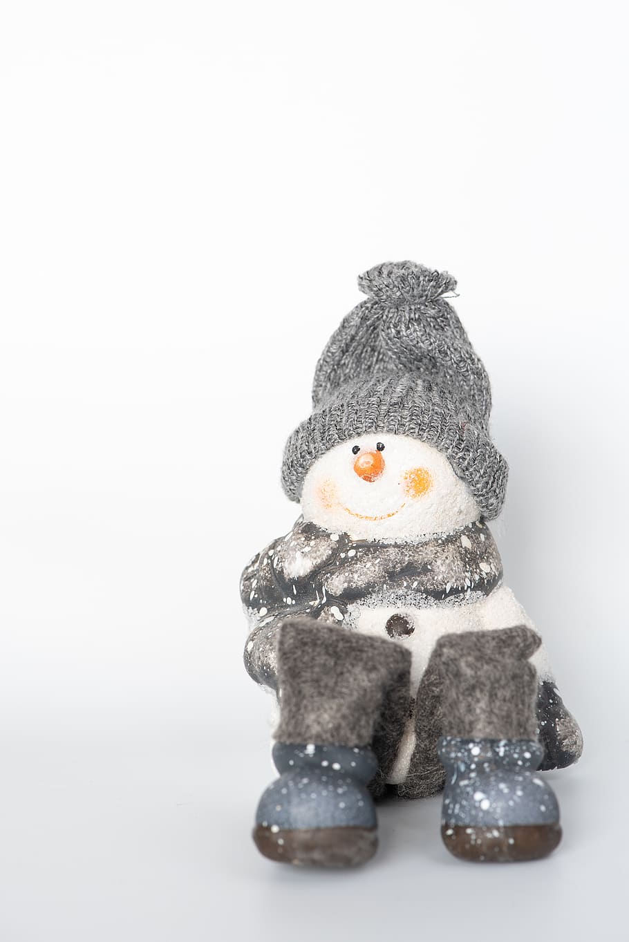 muñeco de nieve, figura, deco, decoración de invierno, decoración, navidad, adviento, tiro del estudio, representación, fondo blanco