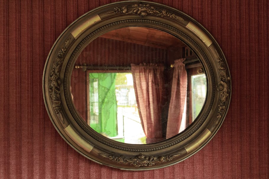railway, historically, old, antique, wagon, mirror, first class, indoors, geometric shape, circle