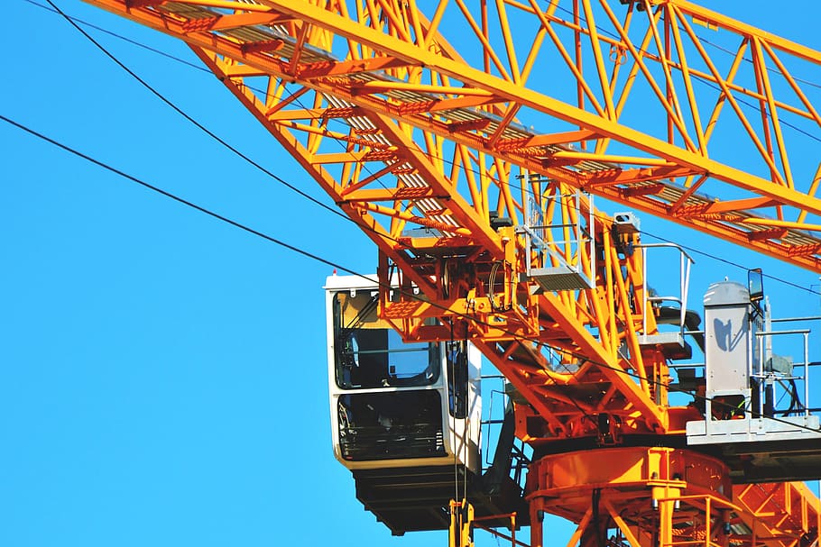 crane construction, various, construction, industrial, industry, clear sky, sky, machinery, architecture, crane - construction machinery