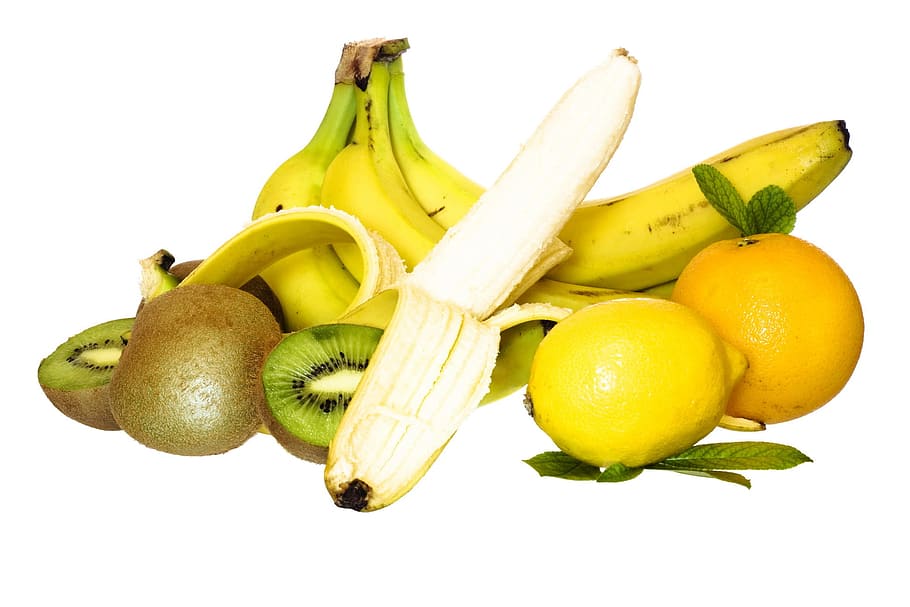 frutas, fruta, branco, fresco, frescura, pilha, isolado, montão, refeição, limão