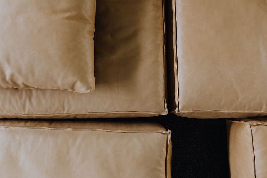 ven, moderno, contemporáneo, bronceado, sofá de cuero, sofá, muebles, hogar, lujo, marrón