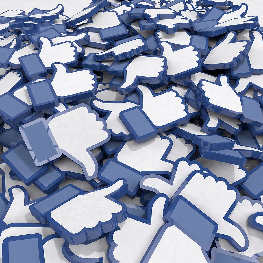 facebook, como, muitos, lotes, montanha, excesso, apreciação, admiração, voto, social