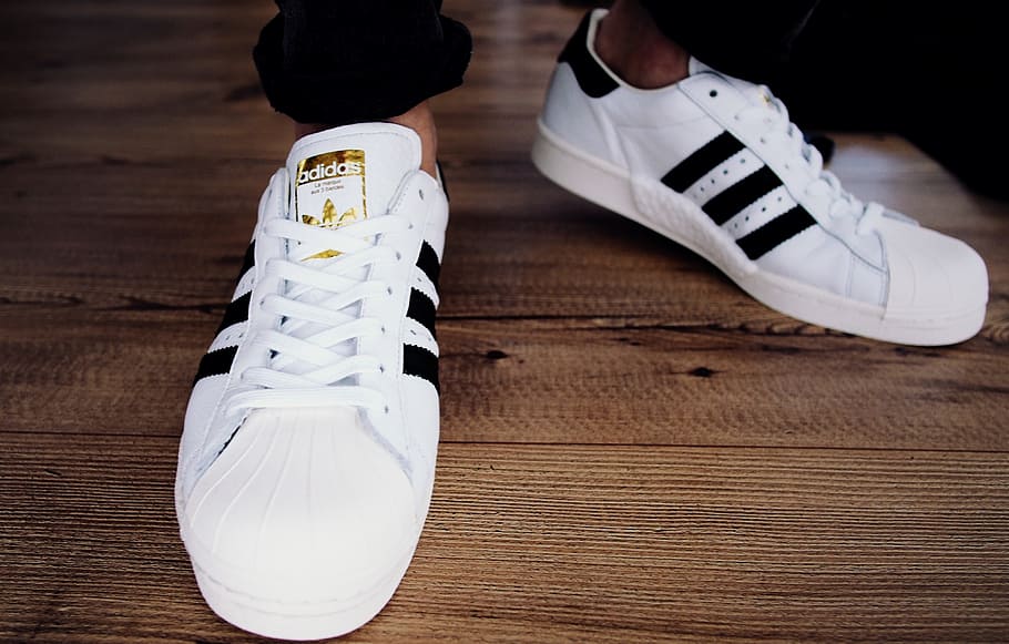 adidas, white, trainers, sneakers, vintage, sport, fashion, people, stripes, wood
