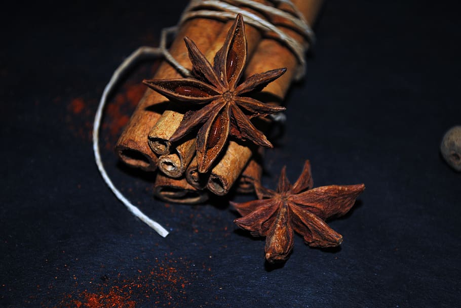cinnamon, star anise, anise, aroma, spices, sprockets, odor, christmas, flavor, stars