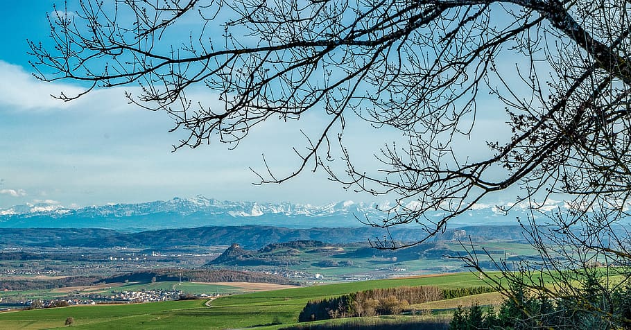 panorama, hegau, hegauer cone mountain country, baden württemberg, lake constance, alpine, alpine panorama, säntis, volcanic mountains, volcanoes