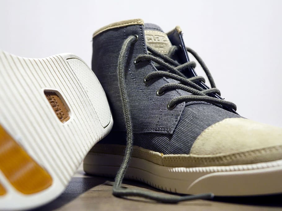 shoe, sneaker, object, wearable, feet, shoelace, pair, indoors, close-up, studio shot