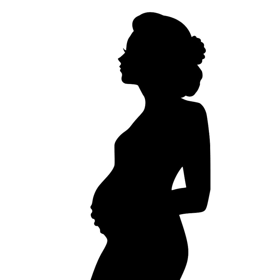 grávida, silhueta, senhora, mãe, vetor, ícone, arte, babyrnbackground, bonita, beleza