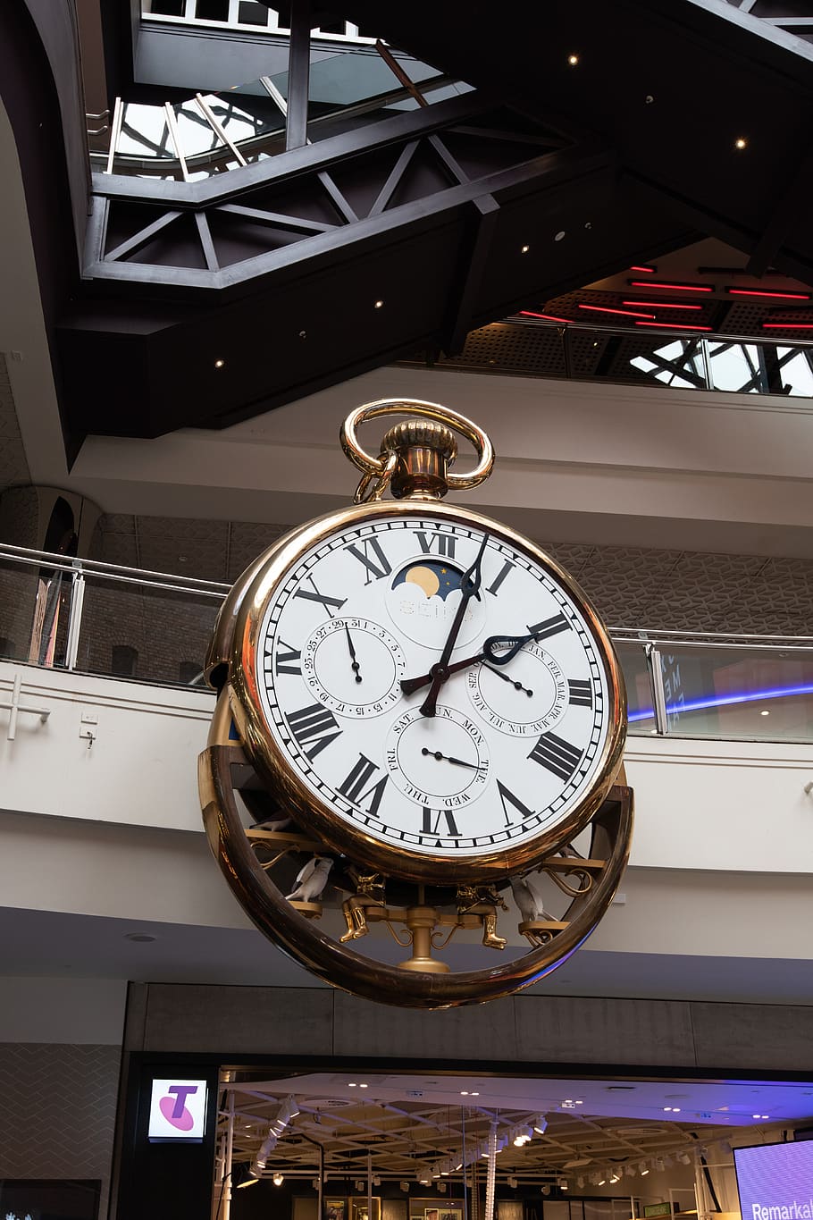 clock, melbourne, melbourne central, time, cbd, giant, iconic, touristy, fob watch clock, time piece