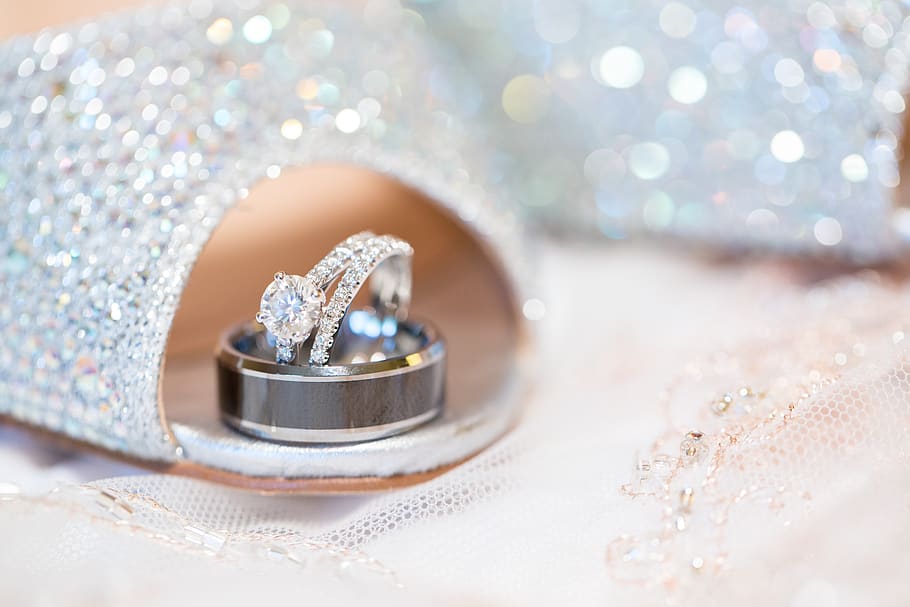pernikahan, cincin, perhiasan, pengantin, perayaan, menikah, romantis, berlian, cincin kawin, berlian - batu permata