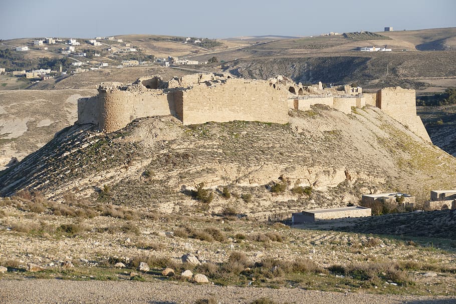 jordan, desert, sand stone, ruin, shobak, history, middle ages, historically, montreal, crusaders