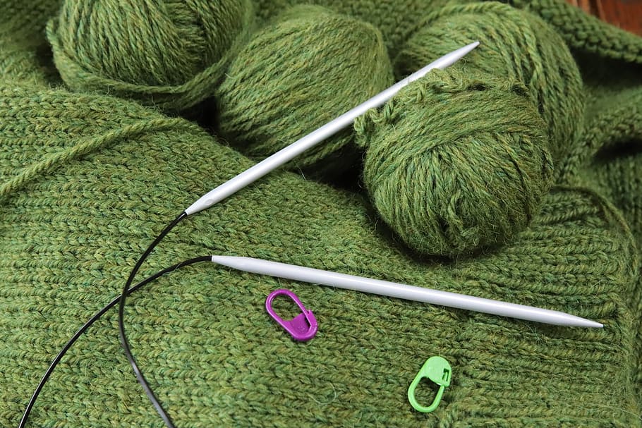 tricô, embrulhar, fios, lã, passatempo, segmento, artesanato, feito à mão, padrão, camisola