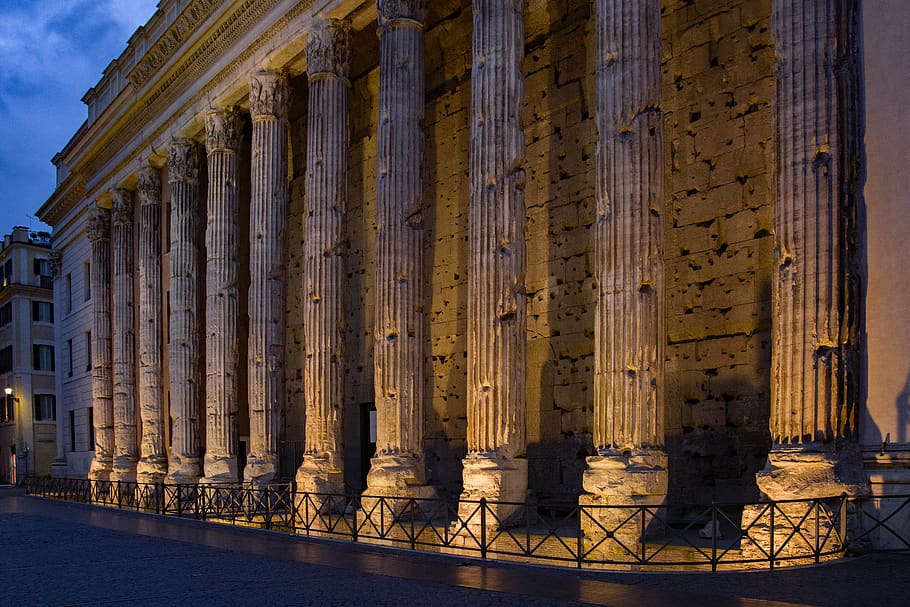 templo, antiguo, romano, columna, piedra, monumento, arquitectura, histórico, turismo, templo de Adriano