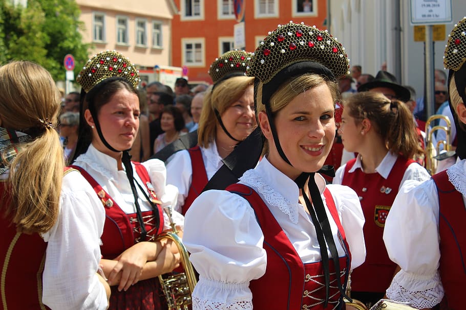 music band, costume, brass band, bavaria, music, human, tradition, bavarian, move, musicians