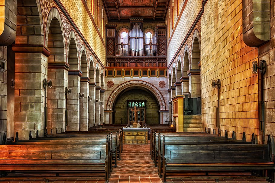 church, religion, benches, church pews, architecture, faith, monastery, building, middle ages, historically