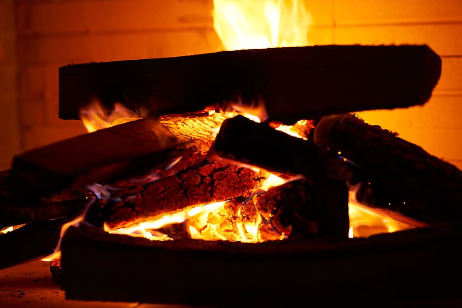 chama, madeira, lareira, quente, inverno, casa, fogo, queimadura, queima, calor