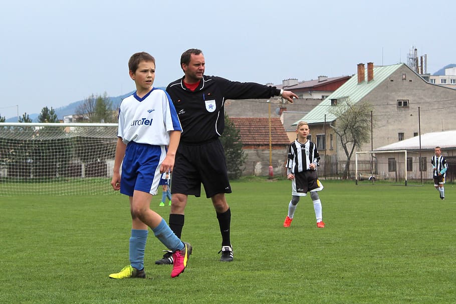 football, match, player, the referee, pupils, younger pupils, fk rajec, sport, footballer, soccer
