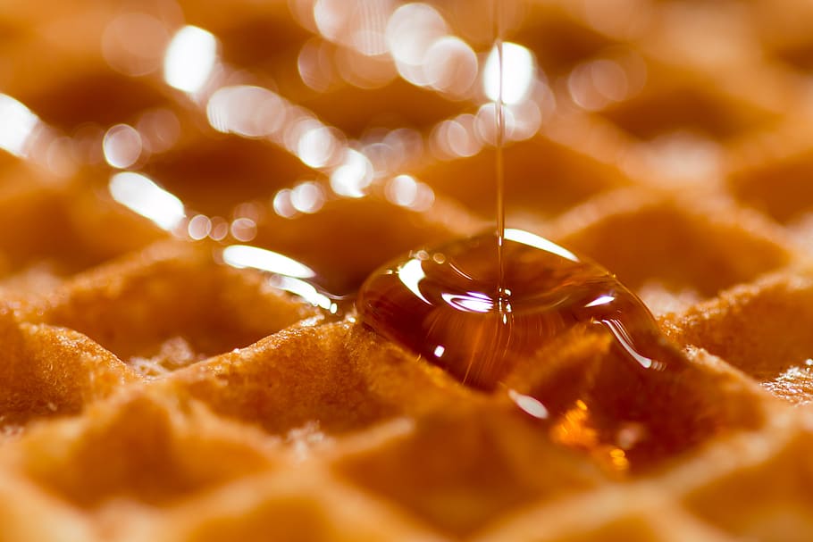 waffle, belgian, syrup, breakfast, food, yummy, tasty, delicious, maple syrup, meal