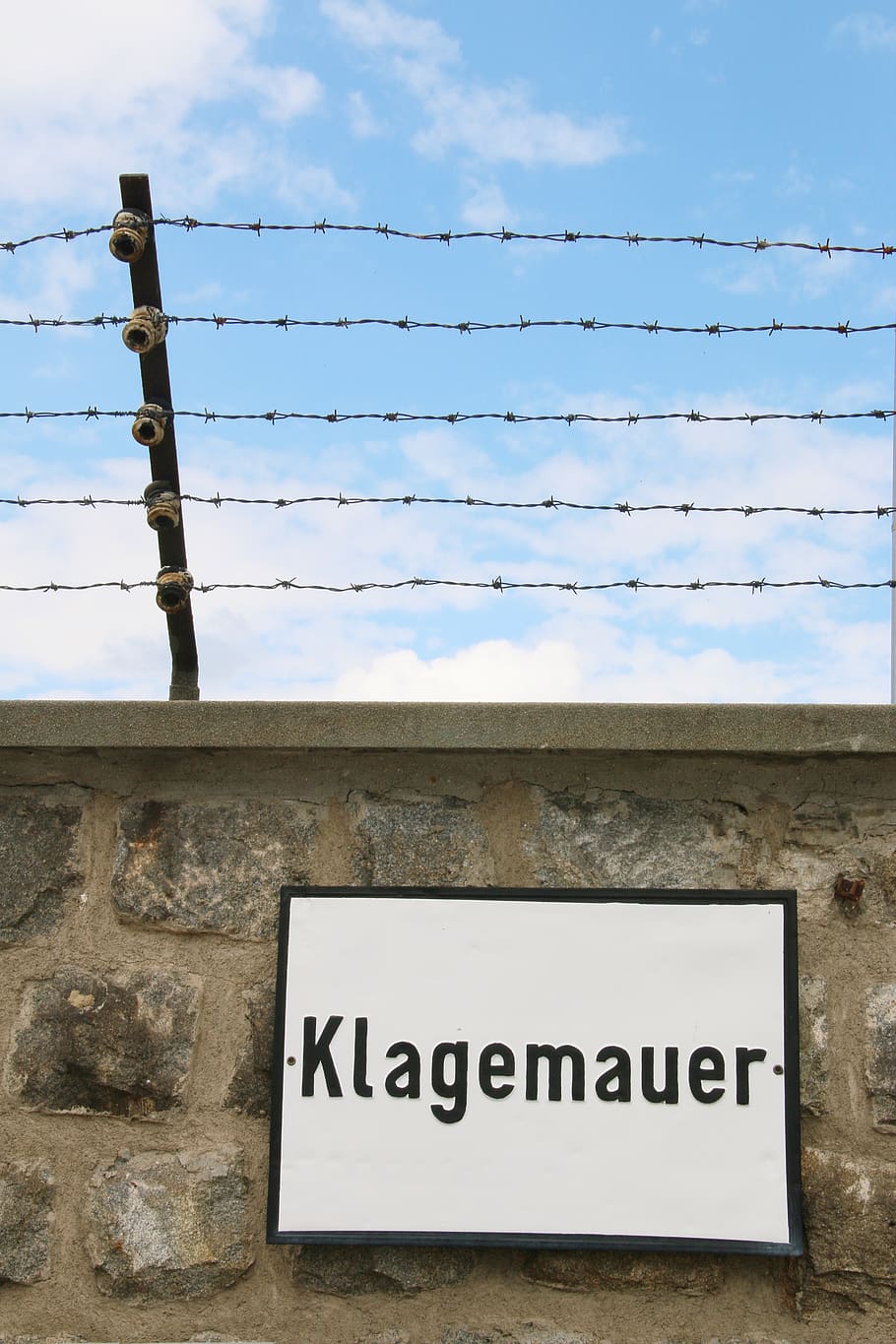 wailing wall, prison, kz, sky, barbed, wire, holocaust, war, jews, genocide