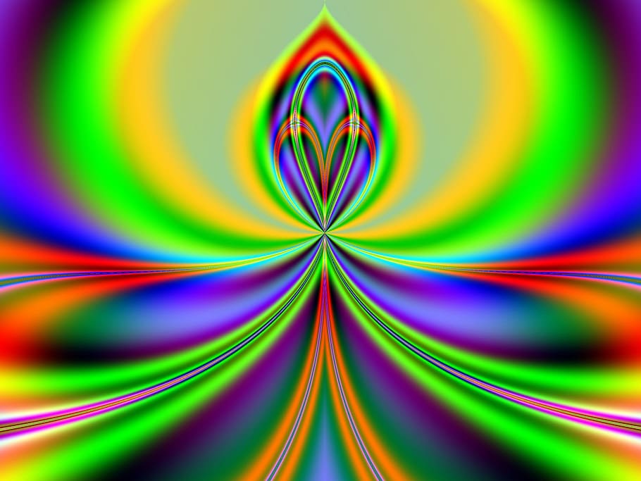 basado en fractal, abstracto, simétrico, patrón de fondo, fondo, fractal, patrón, colorido, multicolor, arco iris