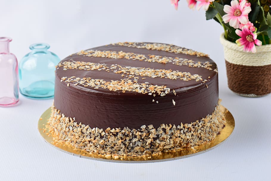 ferrero rocher cake, cake, dessert, delicious, sweet, bake, birthday, eat, cream, pastries