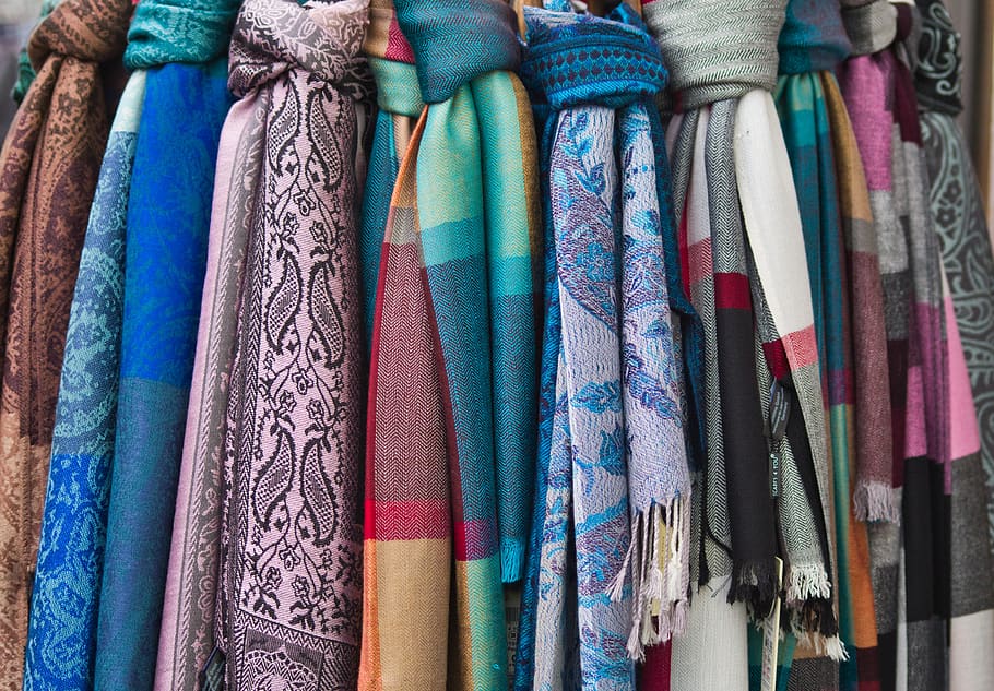 cachecol, roupas, moda, inverno, textura, lã, colorido, pano, tricô, multi colorido