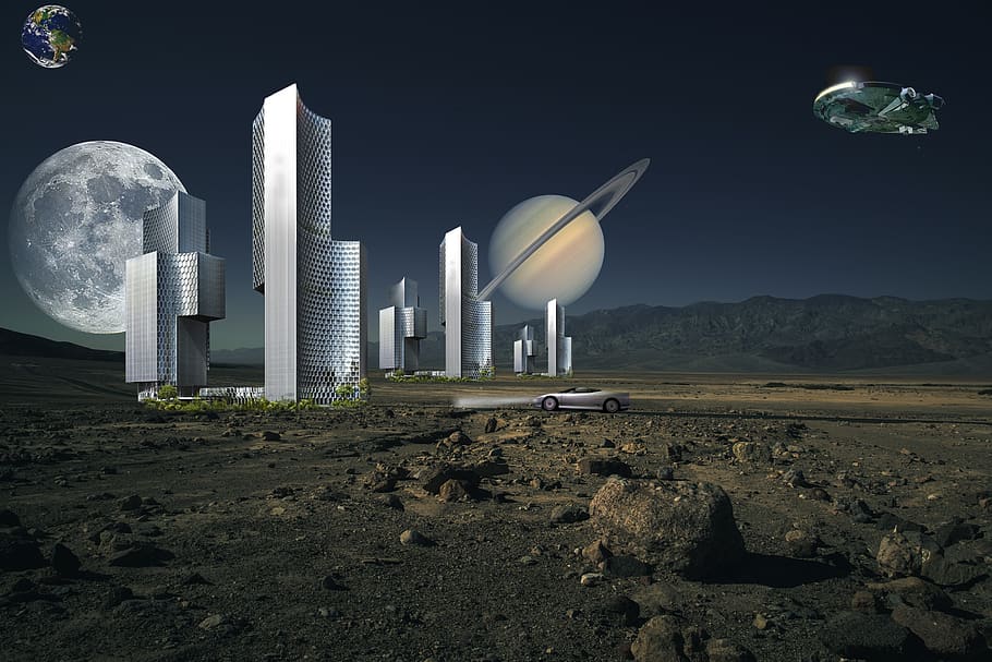 space, future world, planet, fantasy, universe, science, earth, sky, built structure, architecture