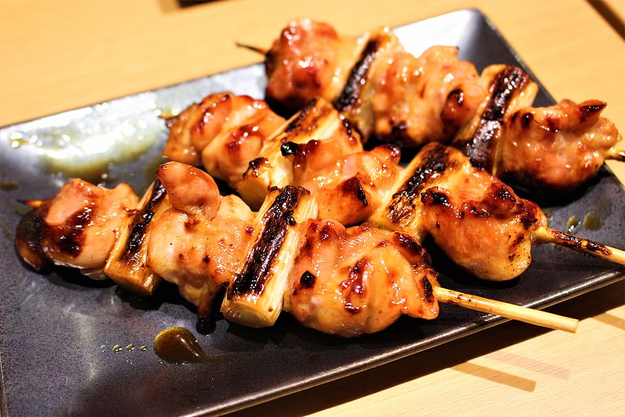 japonés, comida, pollo, teriyaki, comida y bebida, carne, barbacoa, frescura, primer plano, a la parrilla