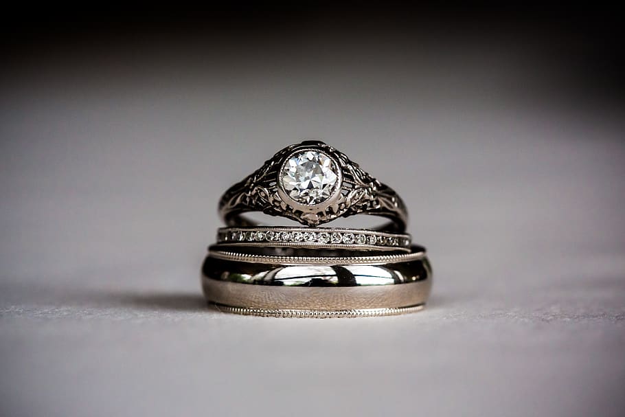 wedding, rings, jewelry, commitment, close-up, ring, indoors, wealth, studio shot, still life