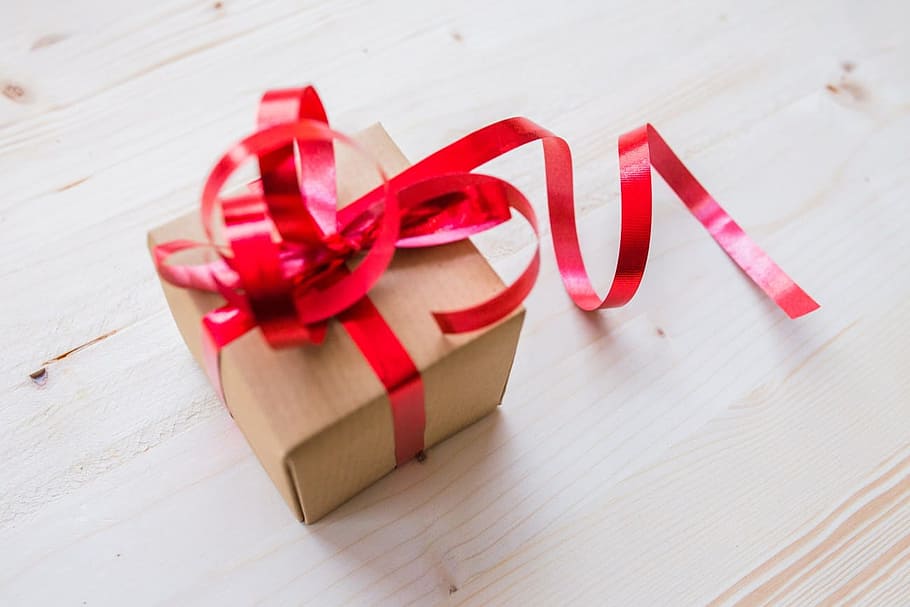 natal, feriado, presente, caixa, vermelho, fita, fita - item de costura, laço amarrado, caixa - recipiente, recipiente