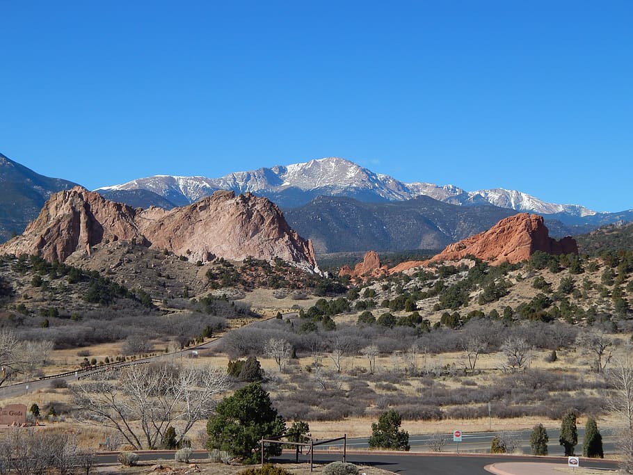 Pikes Peak, Colorado, Colorado Springs, montaña, paisaje, montañas rocosas, rango delantero, jardín de los dioses, roca, viajes