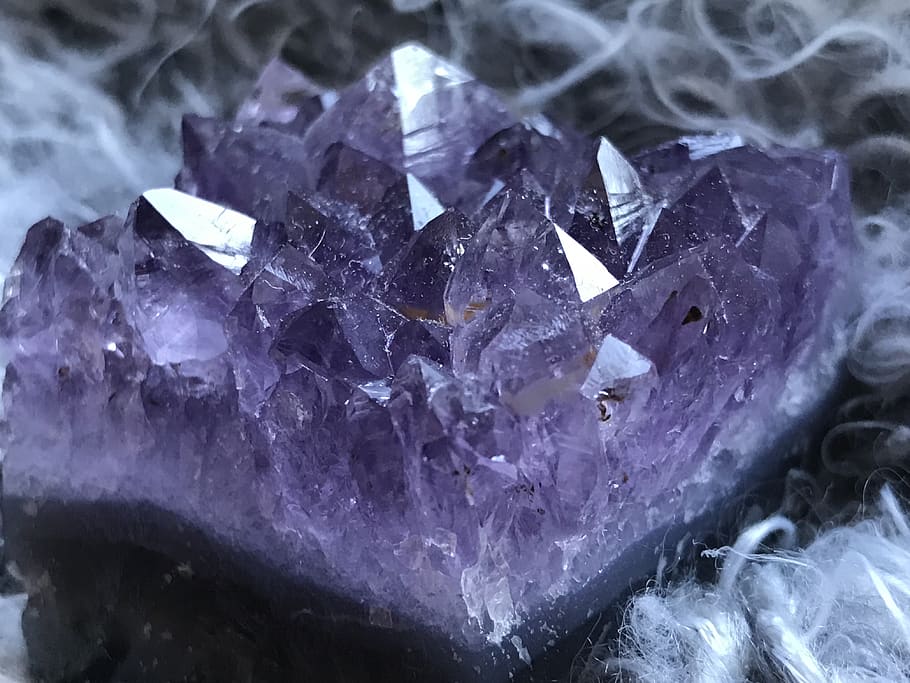 batu kecubung, citrine, kristal, makro, permata, mineral, batu semi mulia, kuarsa, violet, ungu
