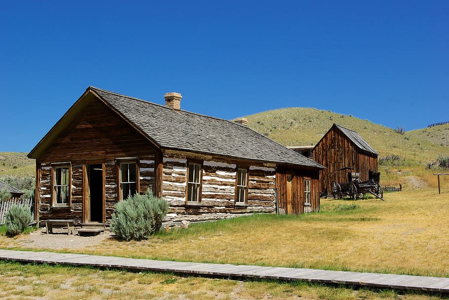 bannack montana house, montana, usa, bannack, ghost town, old west, travel, america, summer, scenic