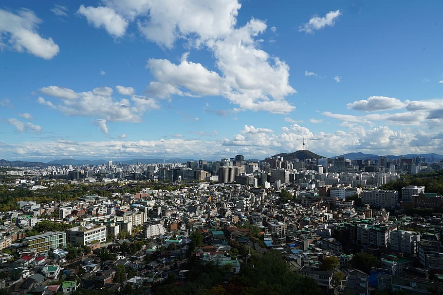 Seúl, Corea, República de Corea, ciudad, turismo, exterior del edificio, arquitectura, nube - cielo, estructura construida, cielo