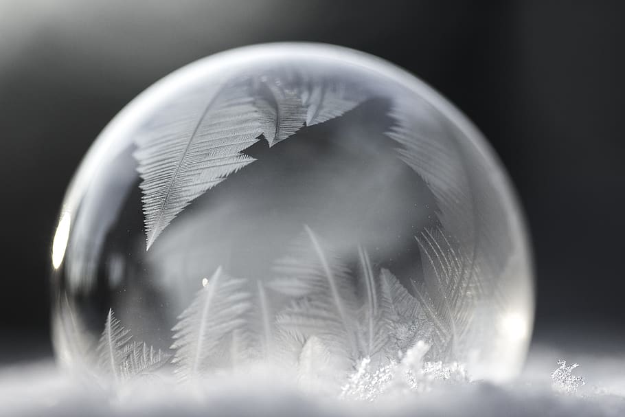 soap bubble, eiskristalle, winter, bubble, ball, frozen, frost, winter magic, cold, ze