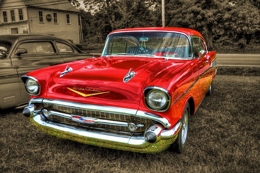 carro, antiguidade, colecionáveis, vintage, retrô, velho, nostalgia, década de 1950, modo de transporte, veículo motorizado