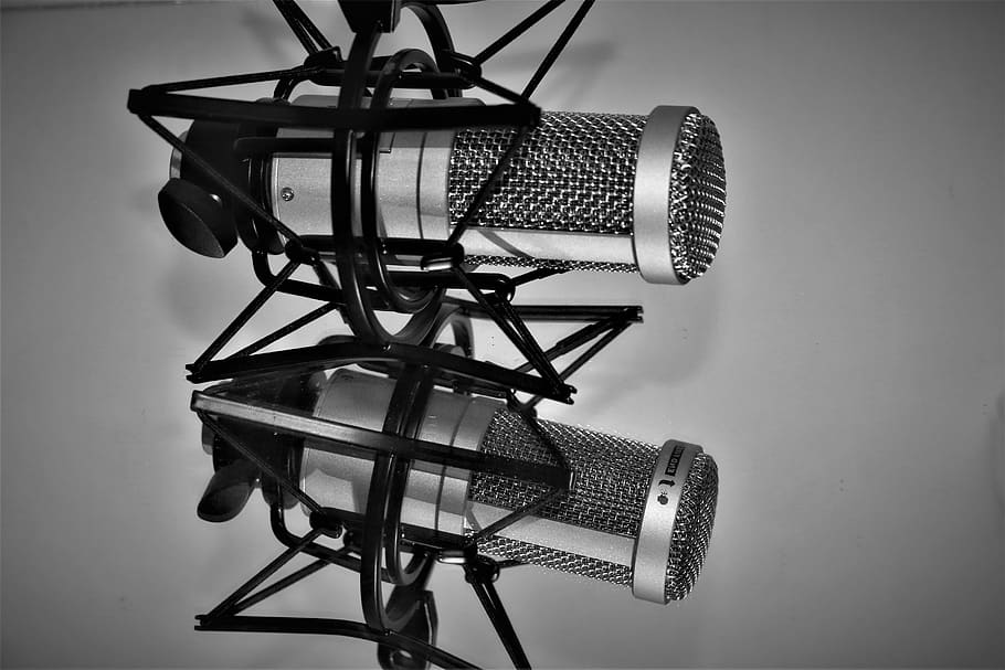 micrófono, estudio, voz, radiodifusión, sonido, grabación, música, audio, radio, micrófono de condensador