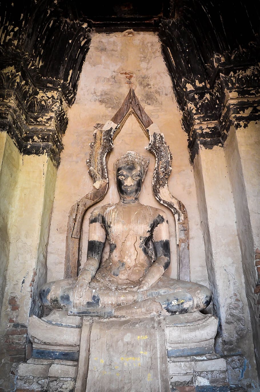 estatua de Buda, desmoronándose, ruinas, budismo, Buda, estatua, religión, Asia, asiático, budista