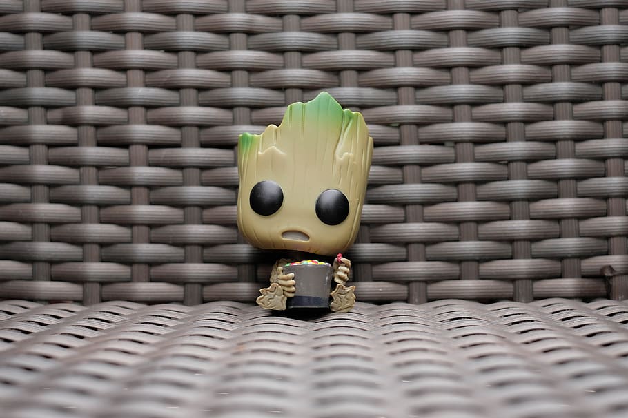 funko, pop, babygroot, collection, toys, groot, representation, pattern, creativity, close-up