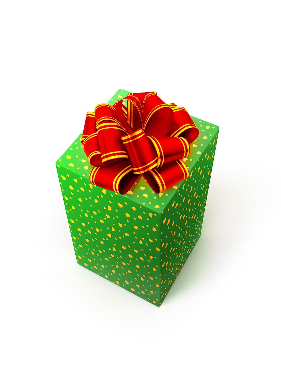 present, wrapping, isolated, decoration, bowing, anniversary, holiday, celebration, xmas, christmas