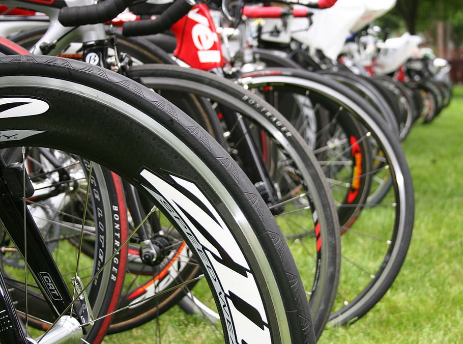 bikes, tires, triathlon, rack, cycling, sport, wheels, race, bicycle, wheel