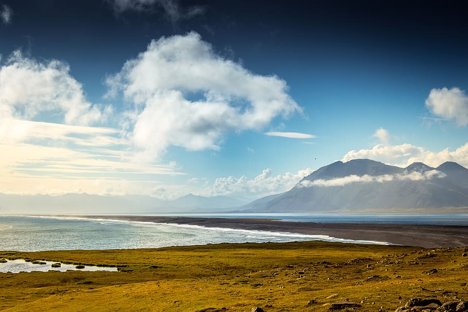 Islandia, perjalanan, bahasa Islandia, alam, utara, awan-awan, menakjubkan, pemandangan, biru, petualangan