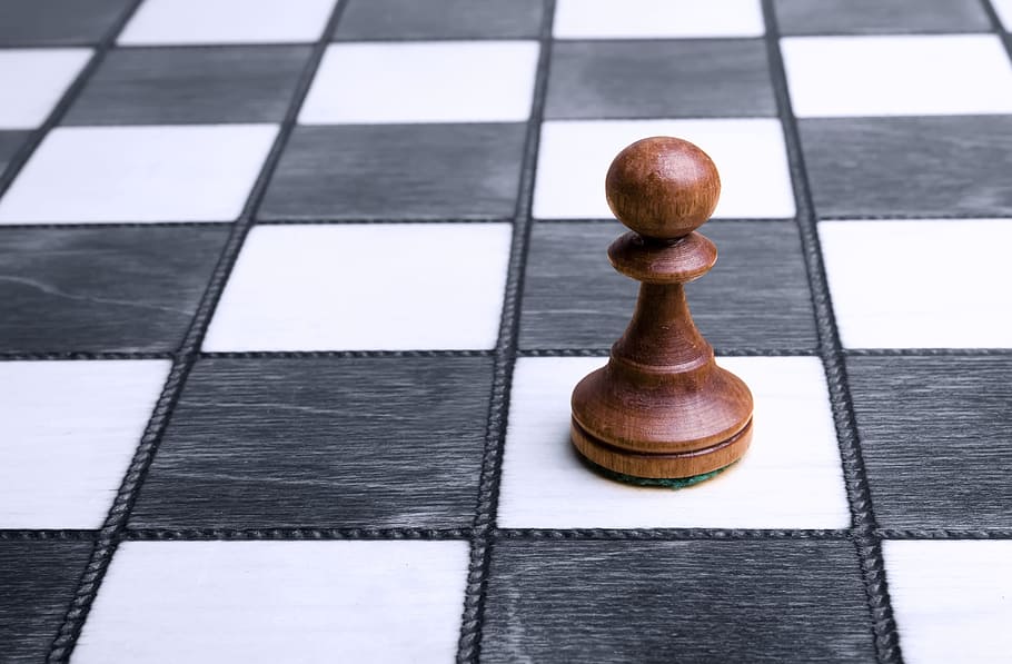 pawn, chess, game, leisure games, chess piece, board game, chess board, checked pattern, strategy, flooring