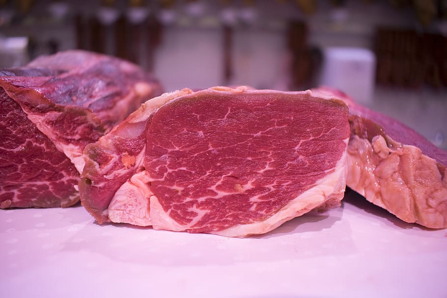 meat, veal, beef, sirloin, freshness, raw food, food and drink, red meat, food, still life