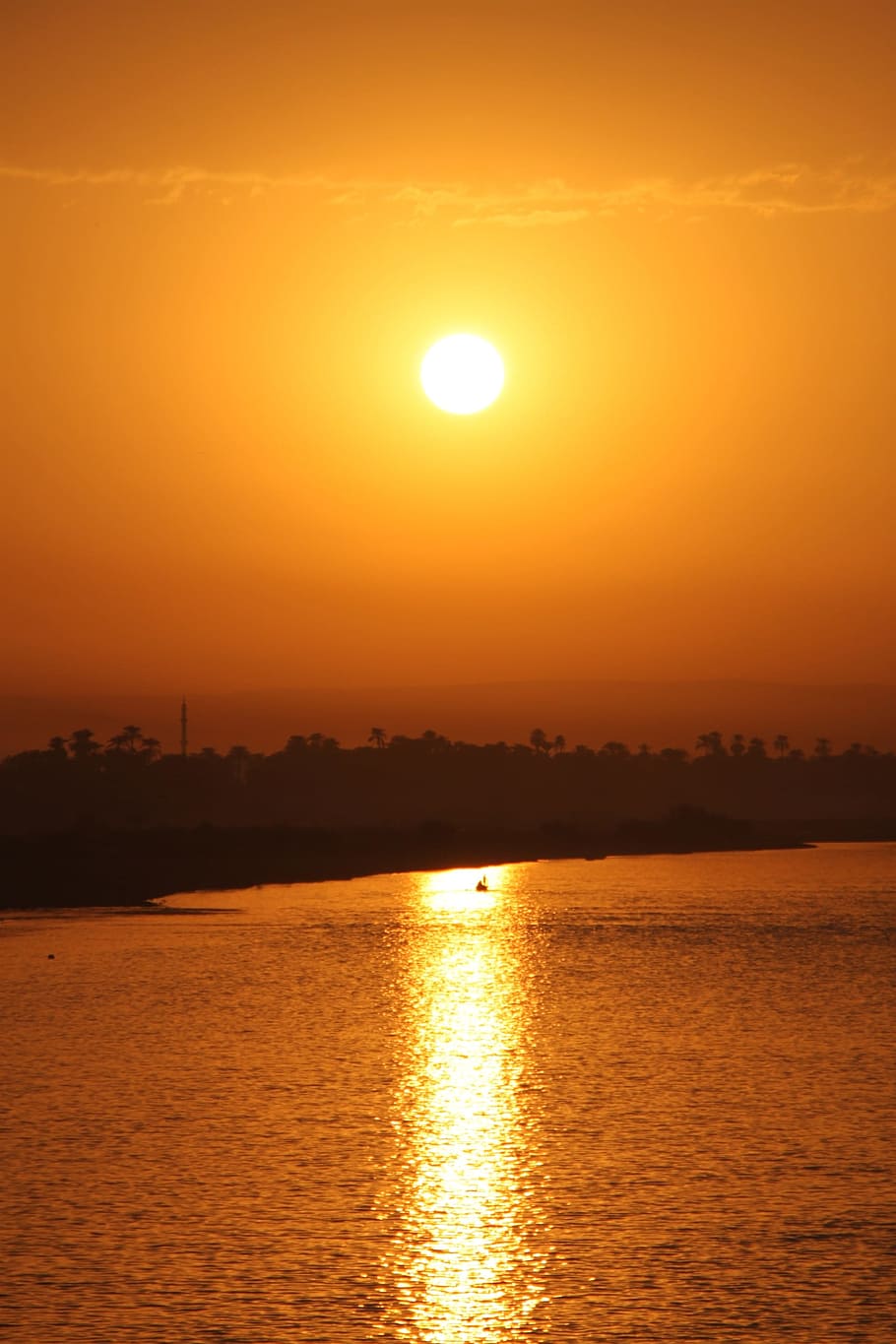 Egipto, naturaleza, puesta de sol, río, agua, lago, resplandor, cielo, pintorescos - naturaleza, sol