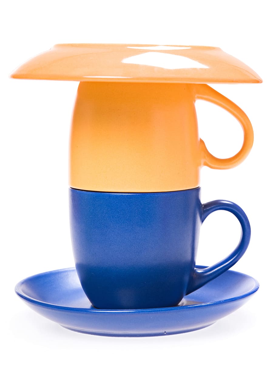 minuman, biru, cerah, kafe, keramik, bersih, closeup, kopi, warna, warna-warni
