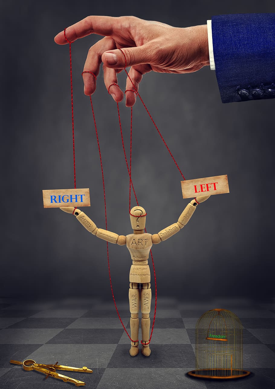 puppet, political, cage, occult, hidden, hand, left, right, control, dom