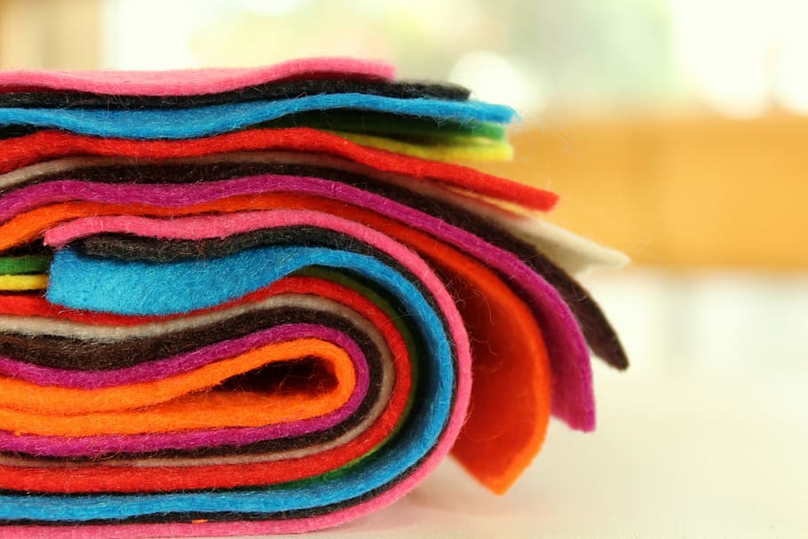 felt, scroll, material, web, colorful, sewing, textile, model, close up, multi colored