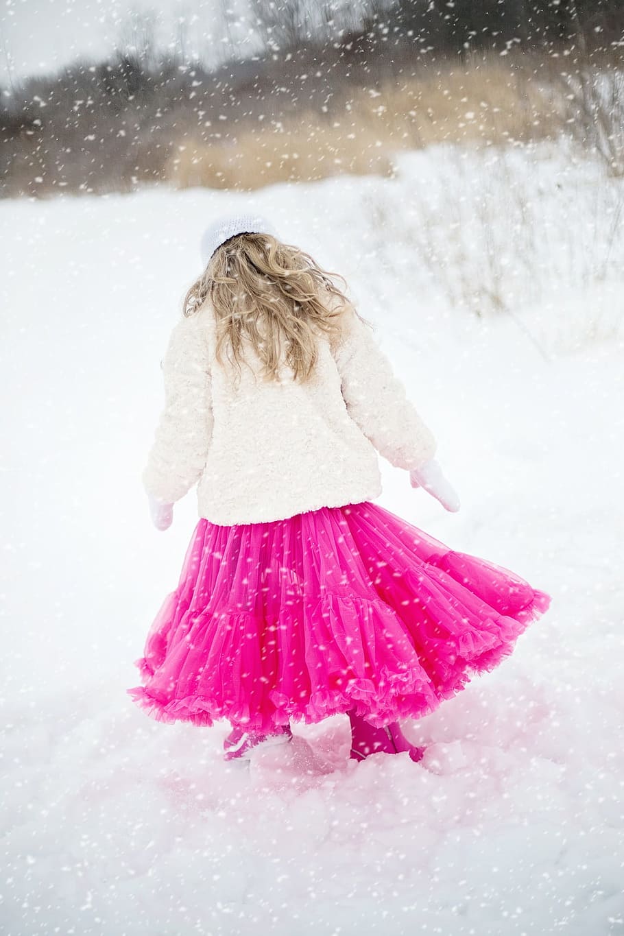 ice, snow, winter, frozen, little, girl, blonde, princess, one person, cold temperature